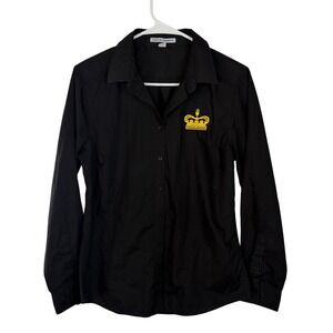 Port Authority Womens M Black Button Front Work Uniform Shirt Taste of Belgium